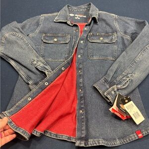 DICKIES “ temp IQ” denim shirt w/ Red lining❤️heat w/o the bulk, has fun details